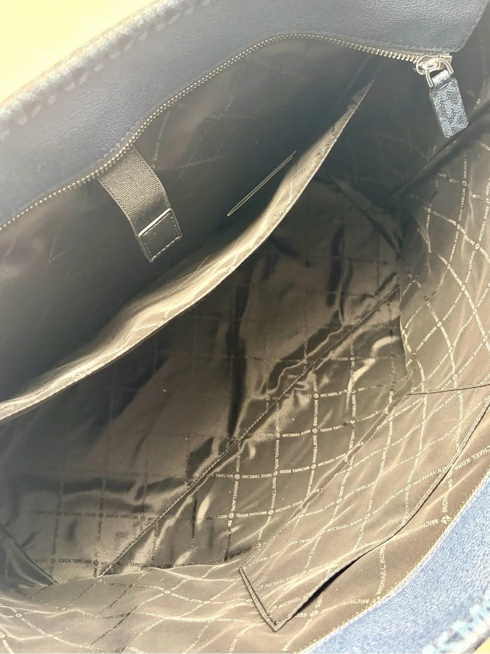 Michael Kors Cooper Medium Pebbled Leather and Signature Logo Tote Travel Bag